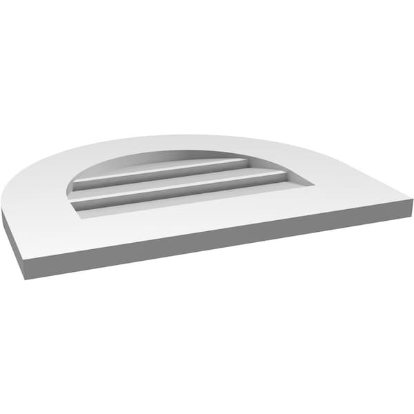 Ekena Millwork Round Top Surface Mount PVC Gable Vent: Functional, w/ 3-1/2"W x 1"P Standard Frame, 20"W x 16"H - GVPRT20X1601SF