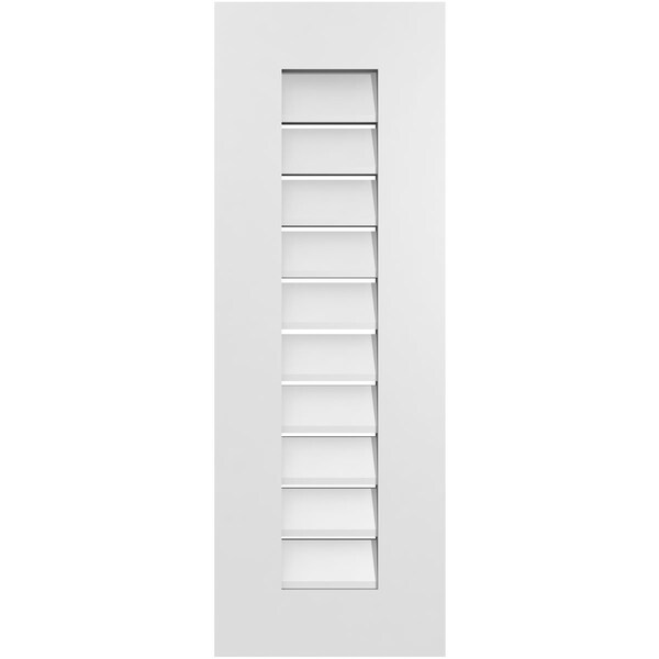 Ekena Millwork Vertical Surface Mount PVC Gable Vent: Functional, w/ 3-1/2"W x 1"P Standard Frame, 12"W x 34"H - GVPVE12X3401SF