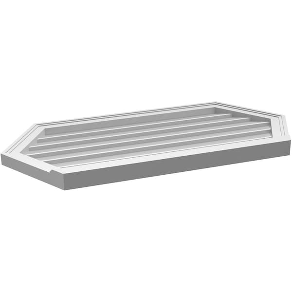 Ekena Millwork Half Round Surface Mount PVC Gable Vent w/ 2"W x 2"P Brickmould Sill Frame, 40"W x 20"H - GVPHR40X2003SN