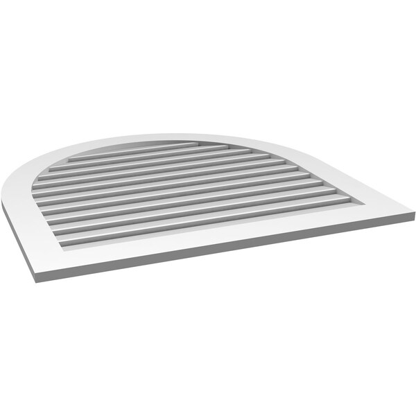 Ekena Millwork Round Top Surface Mount PVC Gable Vent: Functional, w/ 3-1/2"W x 1"P Standard Frame, 40"W x 38"H - GVPRT40X3801SF