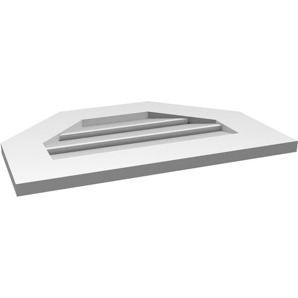 Ekena Millwork Octagonal Top Surface Mount PVC Gable Vent: Functional, w/ 3-1/2"W x 1"P Standard Frame, 24"W x 16"H - GVPOT24X1601SF
