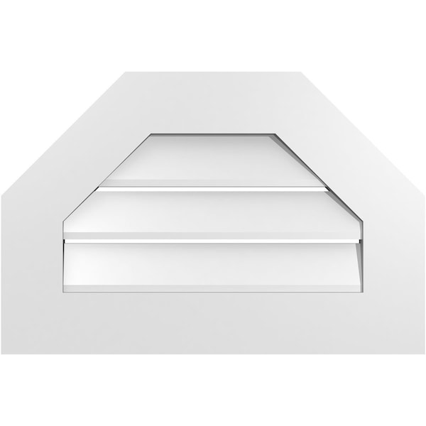 Ekena Millwork Octagonal Top Surface Mount PVC Gable Vent: Functional, w/ 3-1/2"W x 1"P Standard Frame, 24"W x 16"H - GVPOT24X1601SF