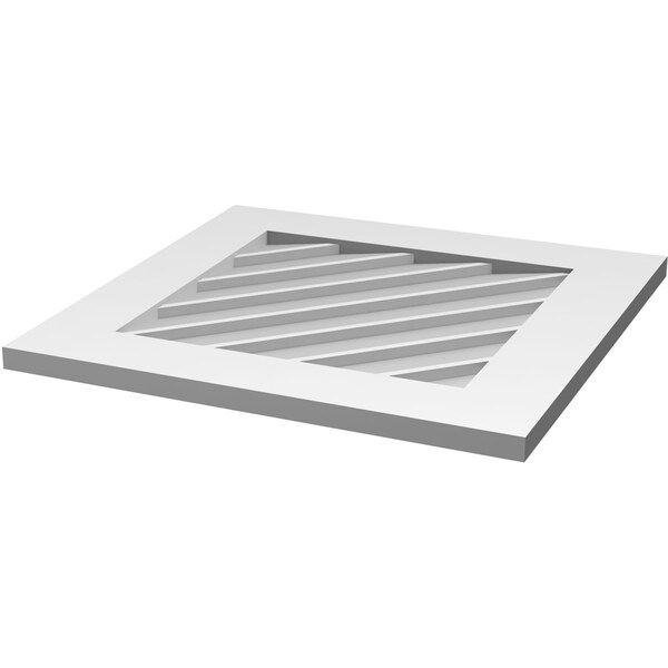 Ekena Millwork Diamond Surface Mount PVC Gable Vent: Functional, w/ 3-1/2"W x 1"P Standard Frame, 32"W x 32"H - GVPDI32X3201SF