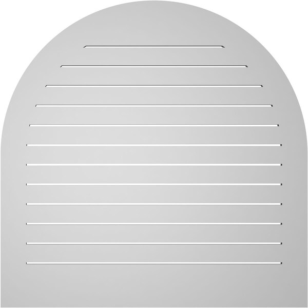 Ekena Millwork Round Top Surface Mount PVC Gable Vent: Functional, w/ 3-1/2"W x 1"P Standard Frame, 42"W x 42"H - GVPRT42X4201SF