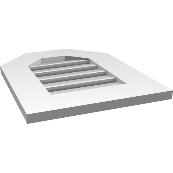 Ekena Millwork Octagonal Top Surface Mount PVC Gable Vent: Functional, w/ 3-1/2"W x 1"P Standard Frame, 16"W x 20"H - GVPOT16X2001SF