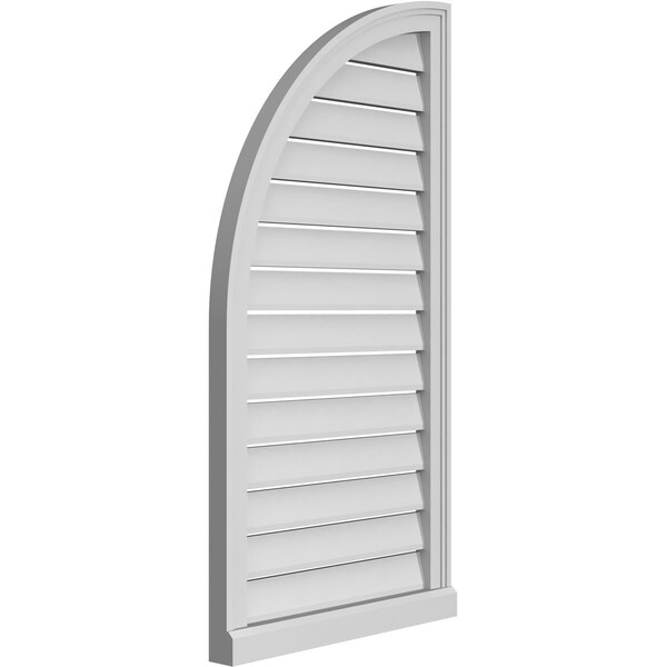 Ekena Millwork Quarter Round Top Left Surface Mount PVC Gable Vent w/ 2"W x 2"P Brickmould Sill Frame, 22"W x 42"H - GVPQL22X4203SF