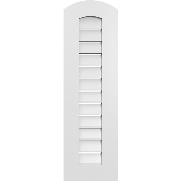 Ekena Millwork Arch Top Surface Mount PVC Gable Vent: Non-Functional, w/ 3-1/2"W x 1"P Standard Frame, 12"W x 38"H - GVPAR12X3801SN