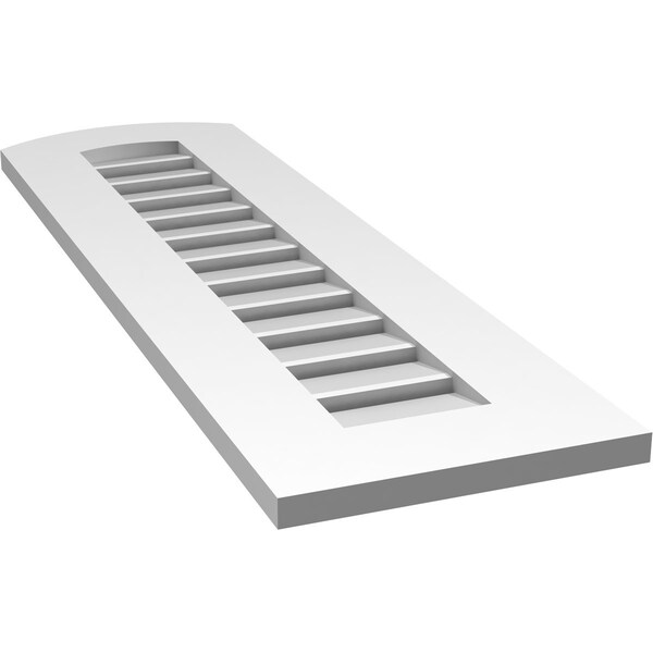 Ekena Millwork Arch Top Surface Mount PVC Gable Vent: Non-Functional, w/ 3-1/2"W x 1"P Standard Frame, 12"W x 38"H - GVPAR12X3801SN