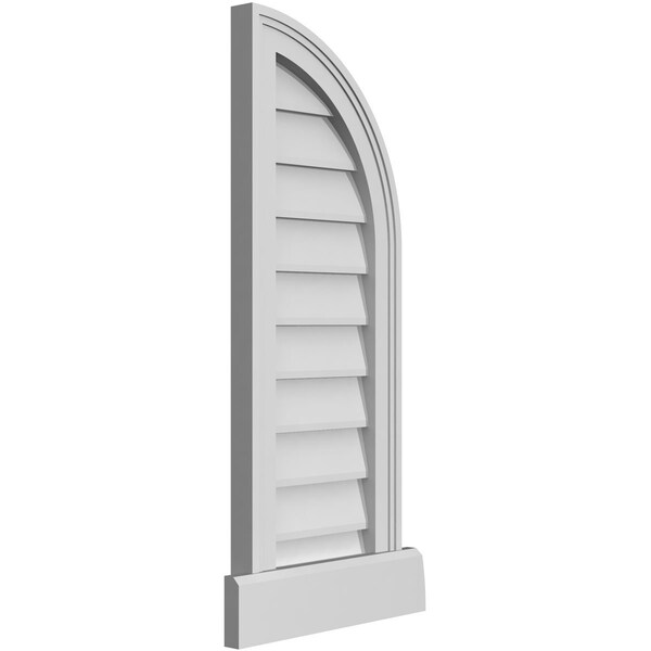 Ekena Millwork Quarter Round Top Right Surface Mount PVC Gable Vent w/ 2"W x 2"P Brickmould Sill Frame, 12"W x 32"H - GVPQR12X3203SN