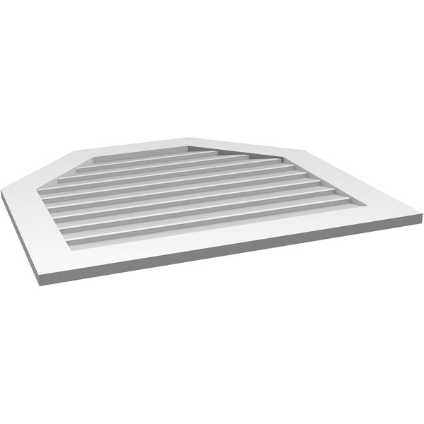 Ekena Millwork Octagonal Top Surface Mount PVC Gable Vent w/ 3-1/2"W x 1"P Standard Frame, 36"W x 32"H - GVPOT36X3201SN