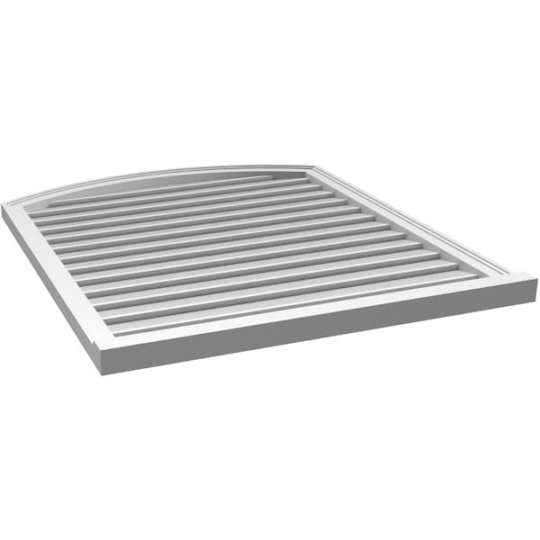 Ekena Millwork Arch Top Surface Mount PVC Gable Vent w/ 2"W x 2"P Brickmould Sill Frame, 36"W x 40"H - GVPAR36X4003SN