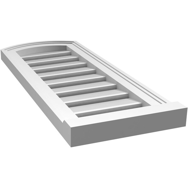 Ekena Millwork Arch Top Surface Mount PVC Gable Vent w/ 2"W x 2"P Brickmould Sill Frame, 12"W x 28"H - GVPAR12X2803SN