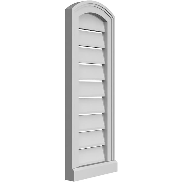 Ekena Millwork Arch Top Surface Mount PVC Gable Vent w/ 2"W x 2"P Brickmould Sill Frame, 12"W x 28"H - GVPAR12X2803SN