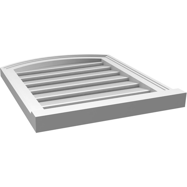 Ekena Millwork Arch Top Surface Mount PVC Gable Vent w/ 2"W x 2"P Brickmould Sill Frame, 20"W x 22"H - GVPAR20X2203SN