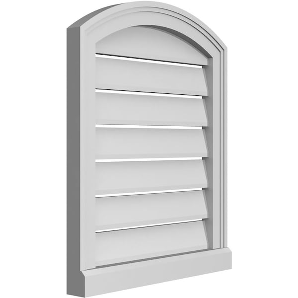 Ekena Millwork Arch Top Surface Mount PVC Gable Vent w/ 2"W x 2"P Brickmould Sill Frame, 20"W x 22"H - GVPAR20X2203SN