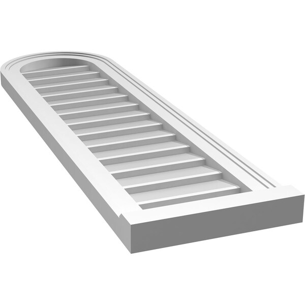 Ekena Millwork Round Top Surface Mount PVC Gable Vent w/ 2"W x 2"P Brickmould Sill Frame, 12"W x 42"H - GVPRT12X4203SN