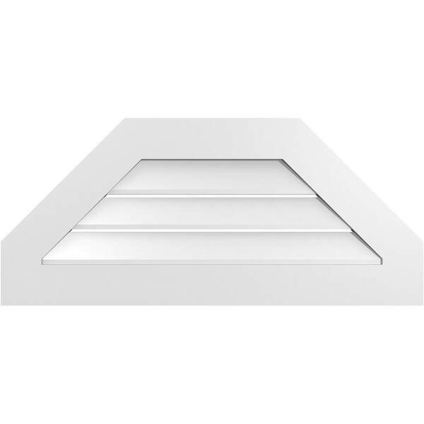 Ekena Millwork Octagonal Top Surface Mount PVC Gable Vent: Functional, w/ 3-1/2"W x 1"P Standard Frame, 36"W x 16"H - GVPOT36X1601SF