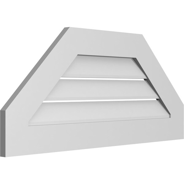 Ekena Millwork Octagonal Top Surface Mount PVC Gable Vent: Functional, w/ 3-1/2"W x 1"P Standard Frame, 36"W x 16"H - GVPOT36X1601SF