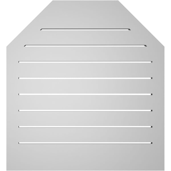 Ekena Millwork Octagonal Top Surface Mount PVC Gable Vent w/ 2"W x 1-1/2"P Brickmould Frame, 26"W x 28"H - GVPOT26X2802SF