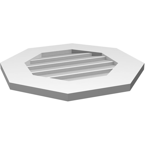 Ekena Millwork Octagonal Surface Mount PVC Gable Vent: Non-Functional, w/ 3-1/2"W x 1"P Standard Frame, 20"W x 20"H - GVPOC20X2001SN