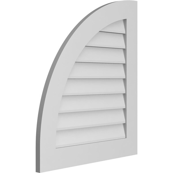 Ekena Millwork Quarter Round Top Left Surface Mount PVC Gable Vent w/ 3-1/2"W x 1"P Standard Frame, 26"W x 30"H - GVPQL26X3001SN