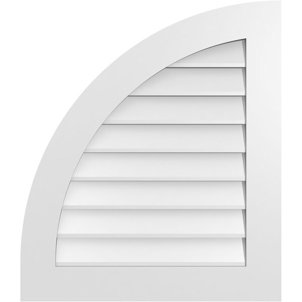 Ekena Millwork Quarter Round Top Left Surface Mount PVC Gable Vent w/ 3-1/2"W x 1"P Standard Frame, 26"W x 30"H - GVPQL26X3001SN