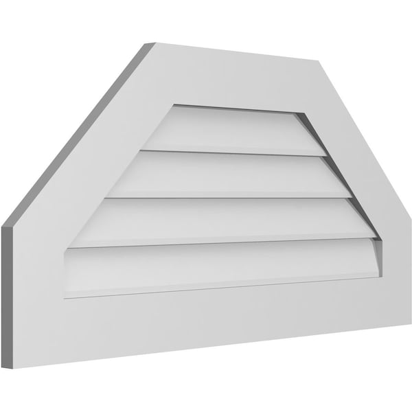 Ekena Millwork Octagonal Top Surface Mount PVC Gable Vent w/ 3-1/2"W x 1"P Standard Frame, 36"W x 18"H - GVPOT36X1801SN
