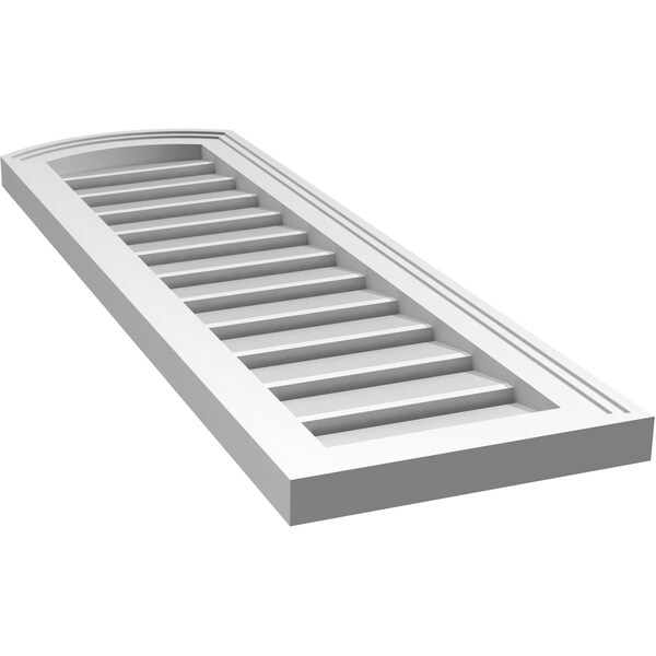Ekena Millwork Arch Top Surface Mount PVC Gable Vent: Non-Functional, w/2"W x 1-1/2"P Brickmould Frame, 12"W x 36"H - GVPAR12X3602SN
