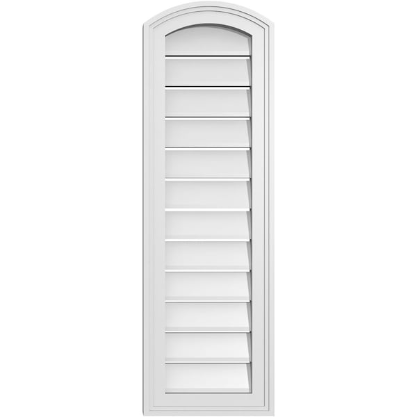 Ekena Millwork Arch Top Surface Mount PVC Gable Vent: Non-Functional, w/2"W x 1-1/2"P Brickmould Frame, 12"W x 36"H - GVPAR12X3602SN