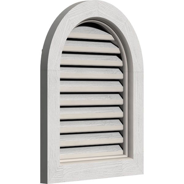 Ekena Millwork Round Top Gable Vent, Functional, Western Red Cedar Gable Vent w/Brick Mould Face Frame, 32"W x 34"H - GVWRT32X3400RFPWR