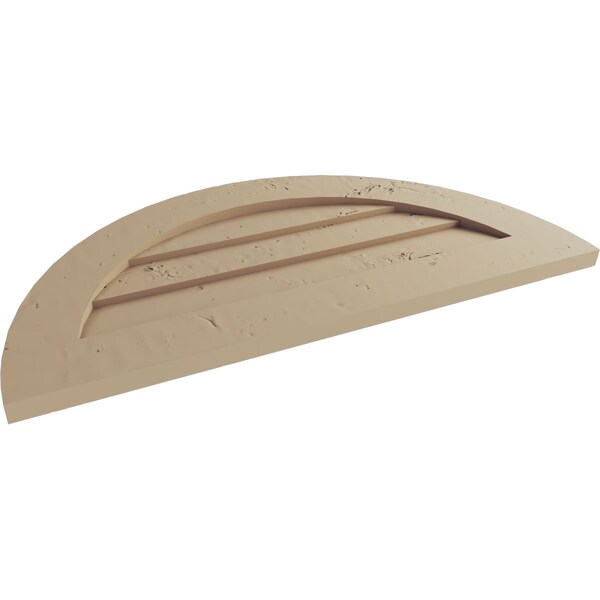 Ekena Millwork Timberthane Knotty Pine Half Round Faux Wood Non-Functional Gable Vent, Primed Tan, 24"W x 12"H - GVURHR24X12DKPPR