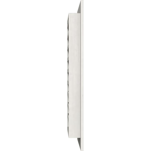 Ekena Millwork Vertical Gable Vent Primed, Functional, Pine Gable Vent w/ 1" x 4" Flat Trim Frame, 26"W x 34"H - GVWVE26X3401SFPPI