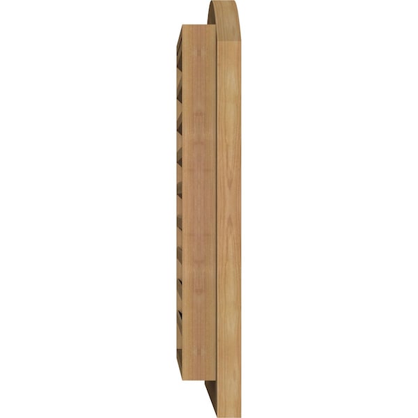 Ekena Millwork Arch Top Gable Vent Functional, Western Red Cedar Gable Vent w/ Brick Mould Face Frame, 12"W x 20"H - GVWAR12X2000RFUWR