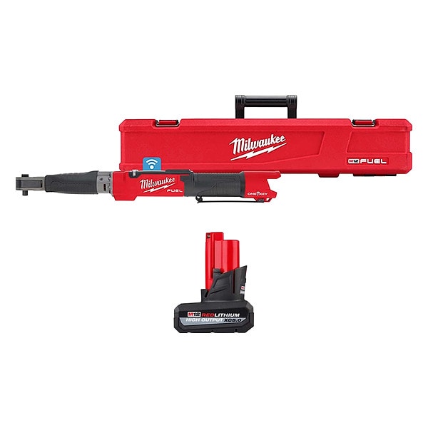 Milwaukee Tool M12 FUEL 3/8" Digital Torque Wrench w/ ONE-KEY, Includes Battery - 2465-20, 48-11-2450