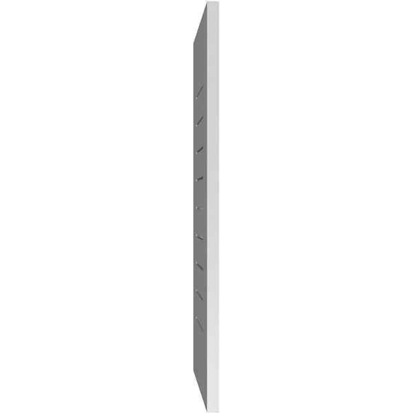 Ekena Millwork Vertical Surface Mount PVC Gable Vent: Functional, w/ 3-1/2"W x 1"P Standard Frame, 14"W x 34"H - GVPVE14X3401SF
