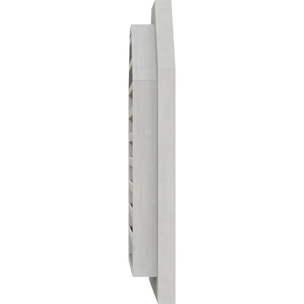 Ekena Millwork Octagonal Top Gable Vent Western Red Cedar Gable Vent w/Brick Mould Face Frame, 30"W x 22"H - GVWOT30X2200SFPWR