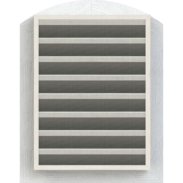 Ekena Millwork Arch Top Gable Vent, Functional, Western Red Cedar Gable Vent w/ Brick Mould Face Frame, 14"W x 20"H - GVWAR14X2000RFPWR