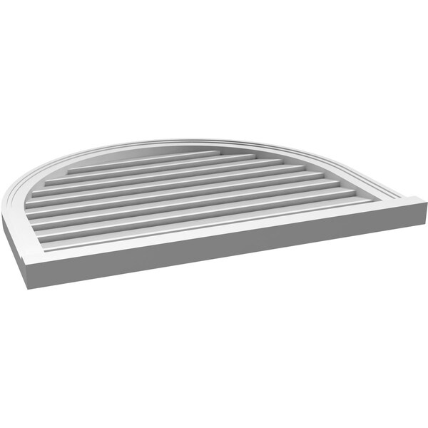 Ekena Millwork Round Top Surface Mount PVC Gable Vent: Functional, w/ 2"W x 2"P Brickmould Sill Frame, 34"W x 28"H - GVPRT34X2803SF