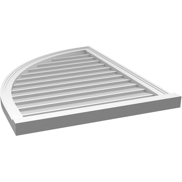 Ekena Millwork Quarter Round Top Left Surface Mount PVC Gable Vent w/ 2"W x 2"P Brickmould Sill Frame, 28"W x 36"H - GVPQL28X3603SN