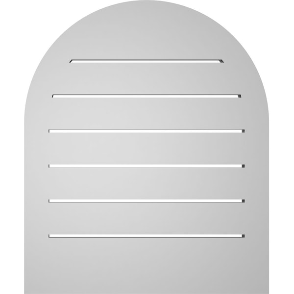 Ekena Millwork Round Top Surface Mount PVC Gable Vent: Functional, w/ 2"W x 2"P Brickmould Sill Frame, 20"W x 24"H - GVPRT20X2403SF