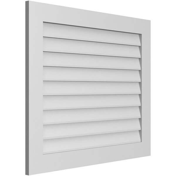 Ekena Millwork Vertical Surface Mount PVC Gable Vent: Non-Functional, w/3-1/2"W x 1"H, Standard Frame, 38"W x 32"H - GVPVE38X3201SN