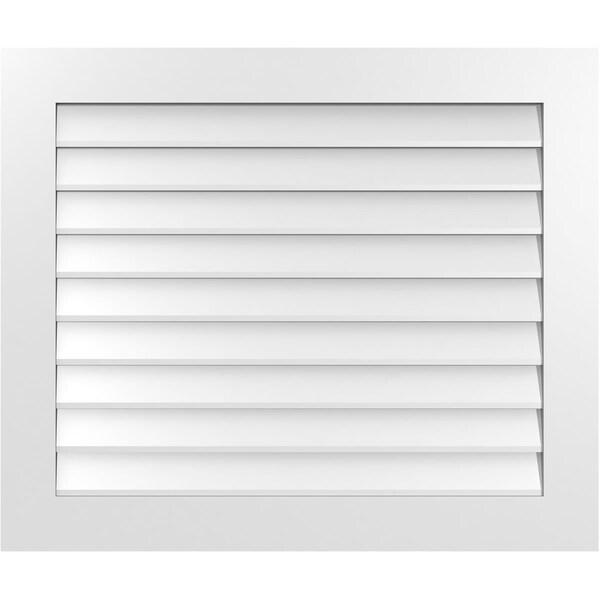 Ekena Millwork Vertical Surface Mount PVC Gable Vent: Non-Functional, w/3-1/2"W x 1"H, Standard Frame, 38"W x 32"H - GVPVE38X3201SN