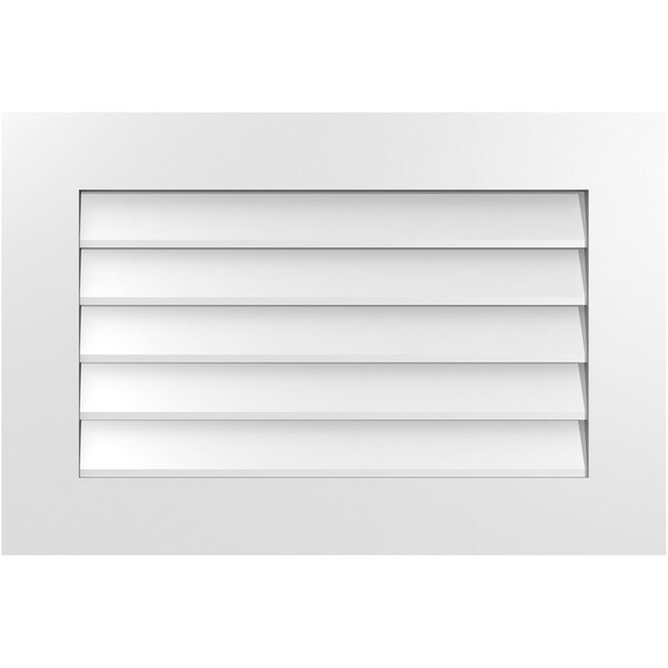 Ekena Millwork Vertical Surface Mount PVC Gable Vent: Non-Functional, w/ 3-1/2"W x 1"P Standard Frame, 30"W x 20"H - GVPVE30X2001SN