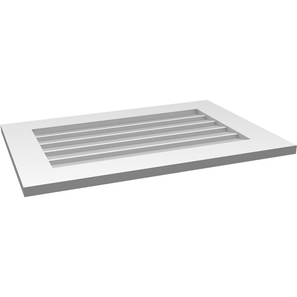 Ekena Millwork Vertical Surface Mount PVC Gable Vent: Non-Functional, w/ 3-1/2"W x 1"P Standard Frame, 30"W x 20"H - GVPVE30X2001SN