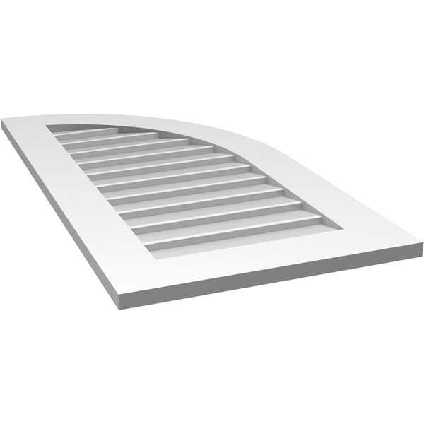 Ekena Millwork Quarter Round Top Right Surface Mount PVC Gable Vent w/ 3-1/2"W x 1"P Standard Frame, 20"W x 38"H - GVPQR20X3801SN