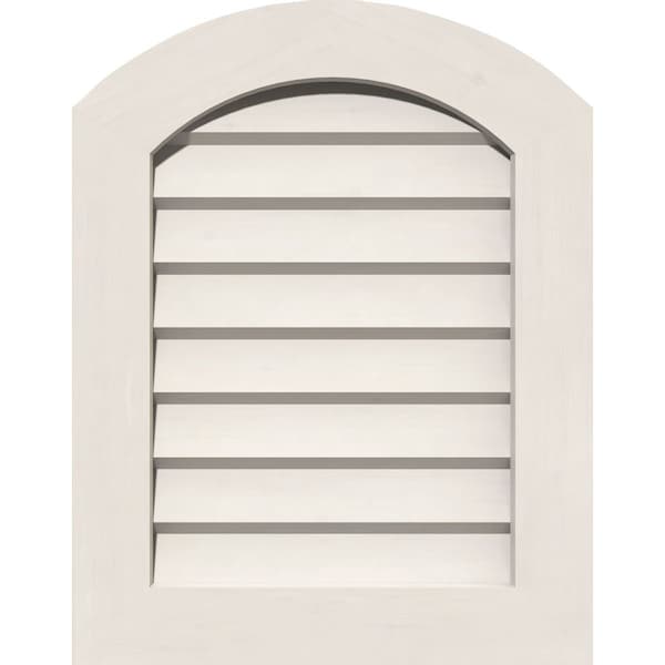 Ekena Millwork Arch Top Gable Vent Non-Functional, PVC Gable Vent w/ 1" x 4" Flat Trim Frame, 16"W x 34"H - GVPAR16X3401DUN