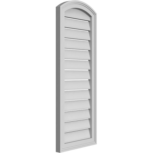 Ekena Millwork Arch Top Surface Mount PVC Gable Vent: Non-Functional, w/2"W x 1-1/2"P Brickmould Frame, 16"W x 38"H - GVPAR16X3802SN