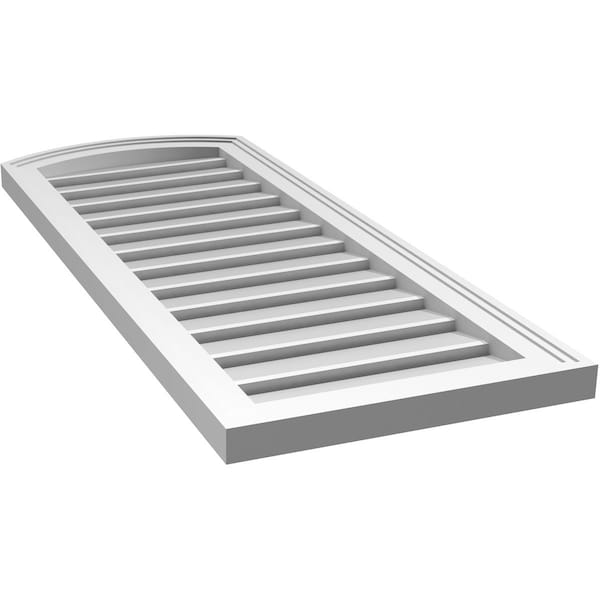 Ekena Millwork Arch Top Surface Mount PVC Gable Vent: Non-Functional, w/2"W x 1-1/2"P Brickmould Frame, 16"W x 38"H - GVPAR16X3802SN