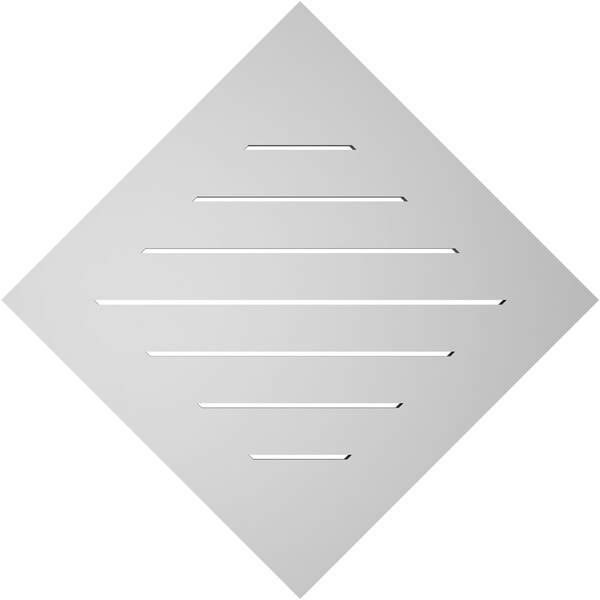 Ekena Millwork Diamond Surface Mount PVC Gable Vent: Non-Functional, w/ 3-1/2"W x 1"P Standard Frame, 30"W x 30"H - GVPDI30X3001SN