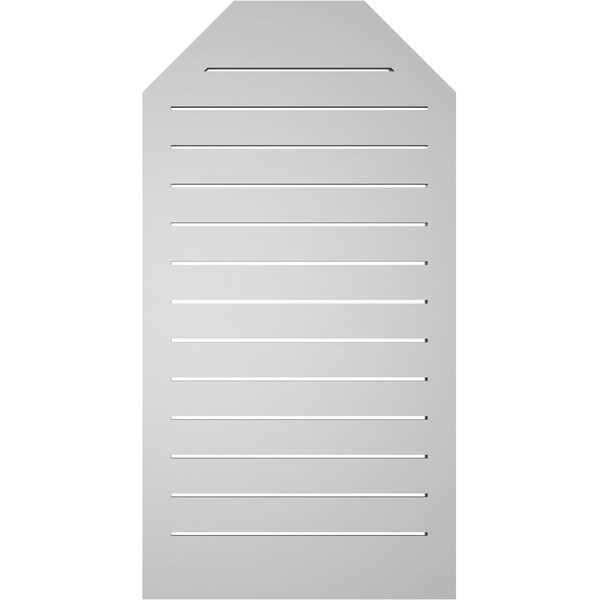 Ekena Millwork Octagonal Top Surface Mount PVC Gable Vent w/ 2"W x 1-1/2"P Brickmould Frame, 22"W x 42"H - GVPOT22X4202SF